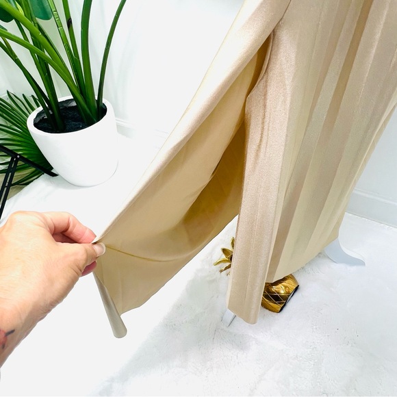 DELFI COLLECTIVE Solie Dress Pleated One Shoulder Champagne Gold Size XS - Picture 9 of 16